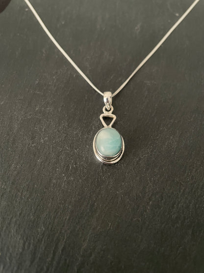 Larimar and Silver Pendant image 1