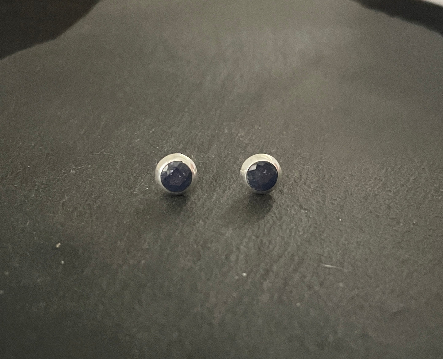 Round Sapphire Studs image 0