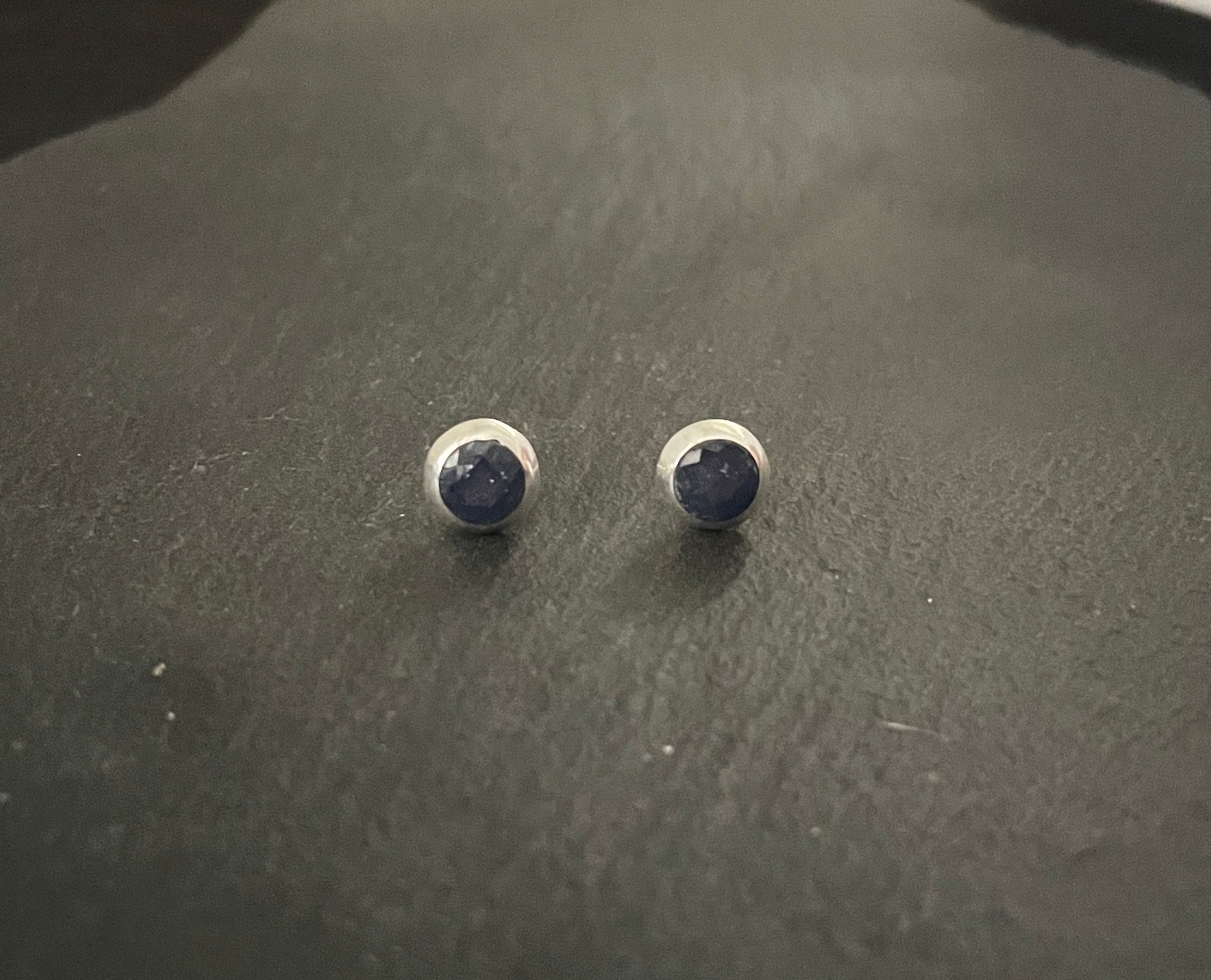 Round Sapphire Studs image 0