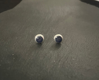 Round Sapphire Studs image 0