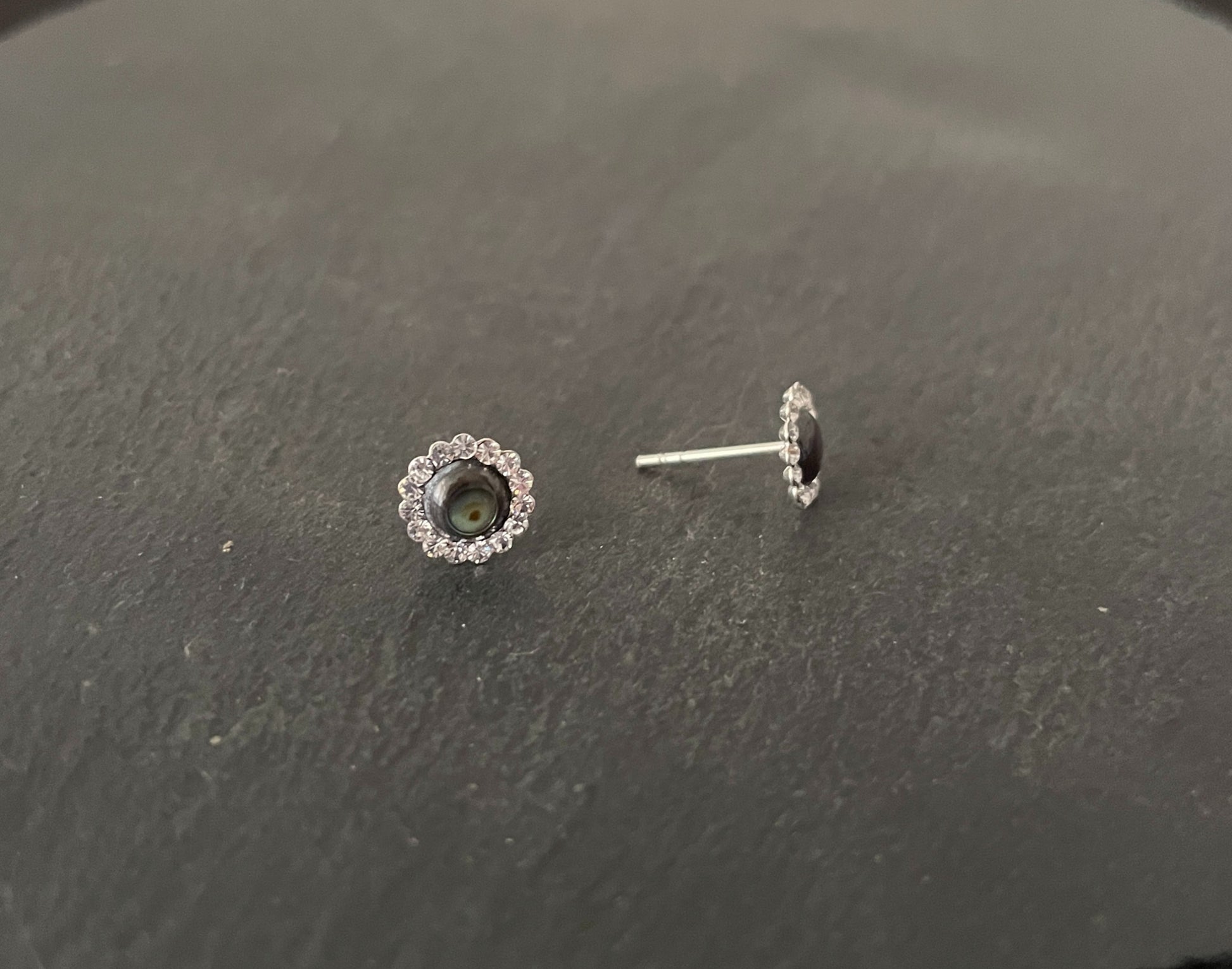 Paua Shell and Cubic Zirconia Studs image 1