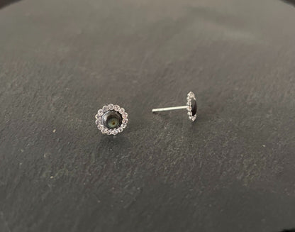 Paua Shell and Cubic Zirconia Studs image 1