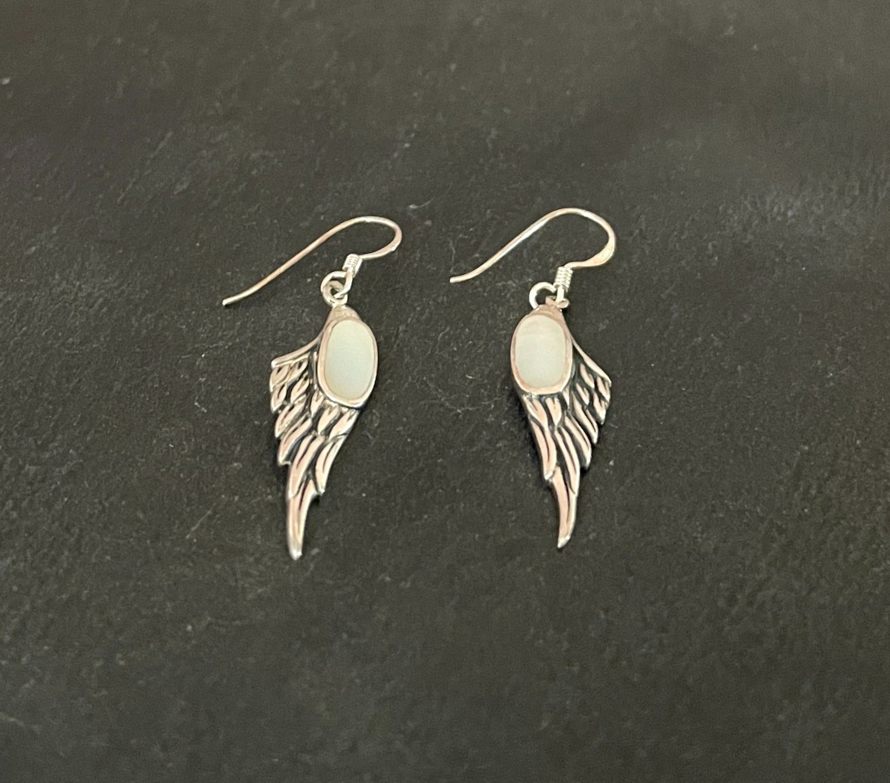 Mother of Pearl Angel Wing Earrings image 1