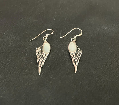 Mother of Pearl Angel Wing Earrings image 1