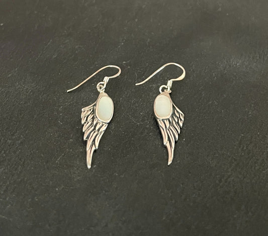 Mother of Pearl Angel Wing Earrings image 1