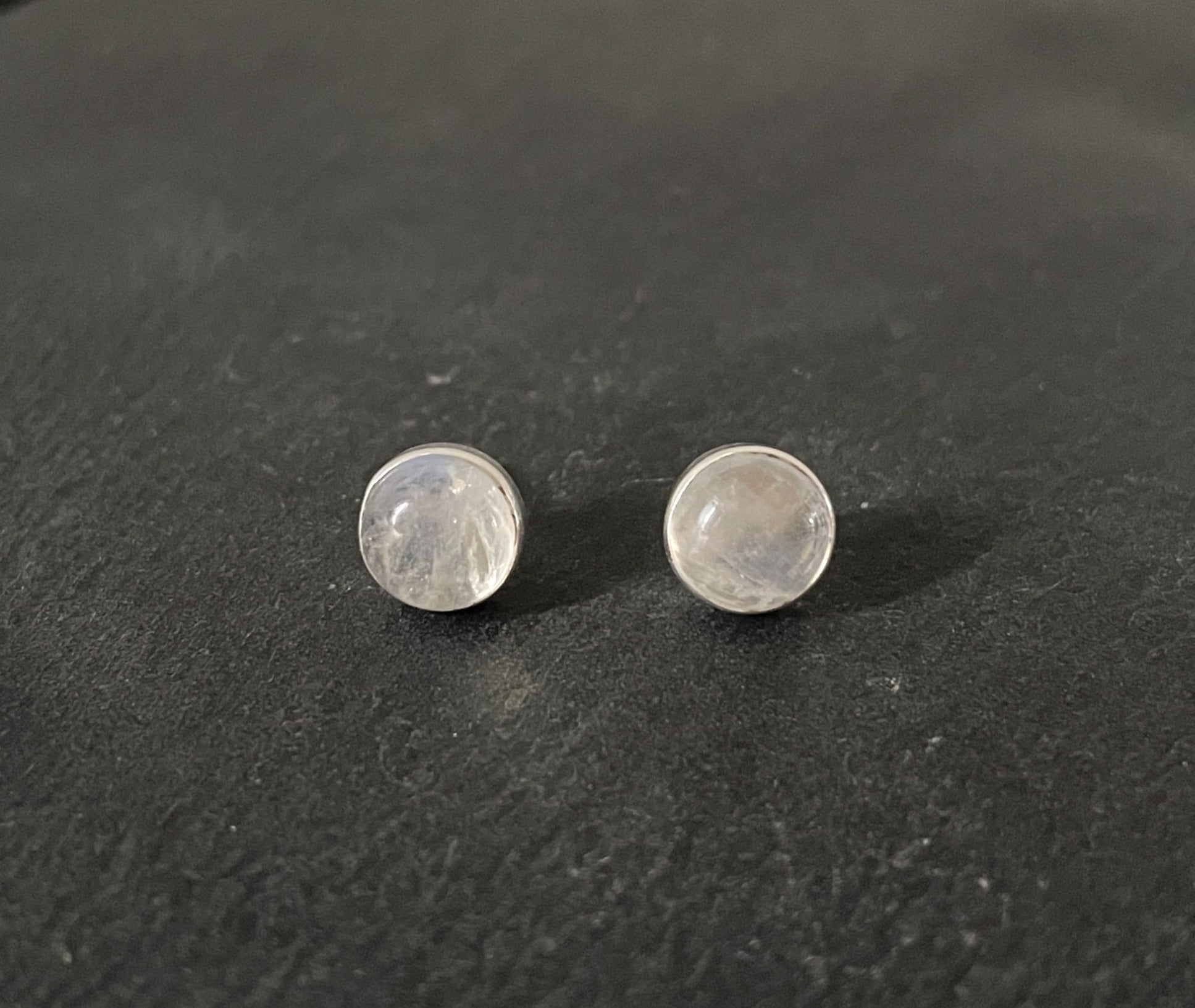 Moonstone Round Stud Earrings image 0