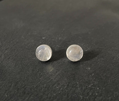 Moonstone Round Stud Earrings image 0
