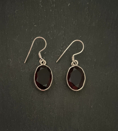 Oval Garnet Drop Earrings image 0