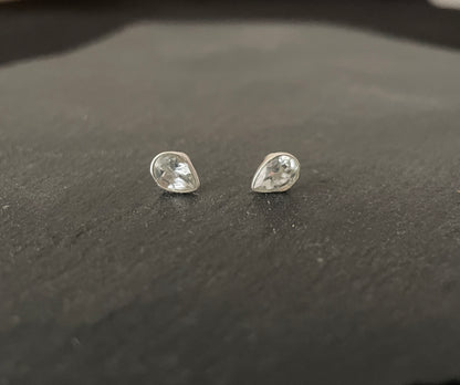 Blue Topaz Teardrop Studs image 0