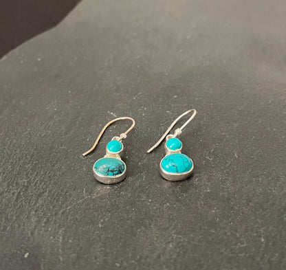 Turquoise and Silver Earrings image 1