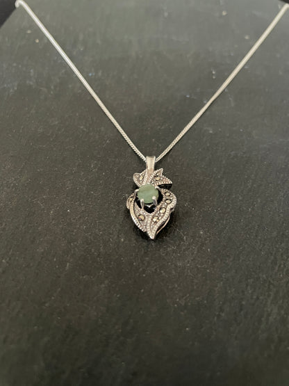 Emerald and Marcasite Pendant image 1