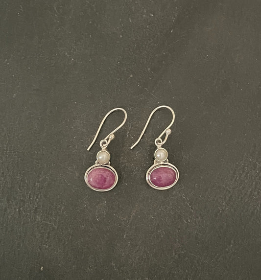 Ruby and Pearl Earrings image 0