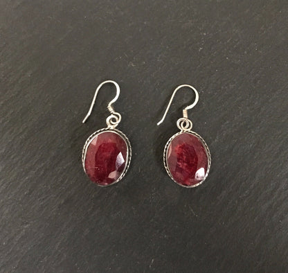 Oval Ruby Drop Earrings image 0