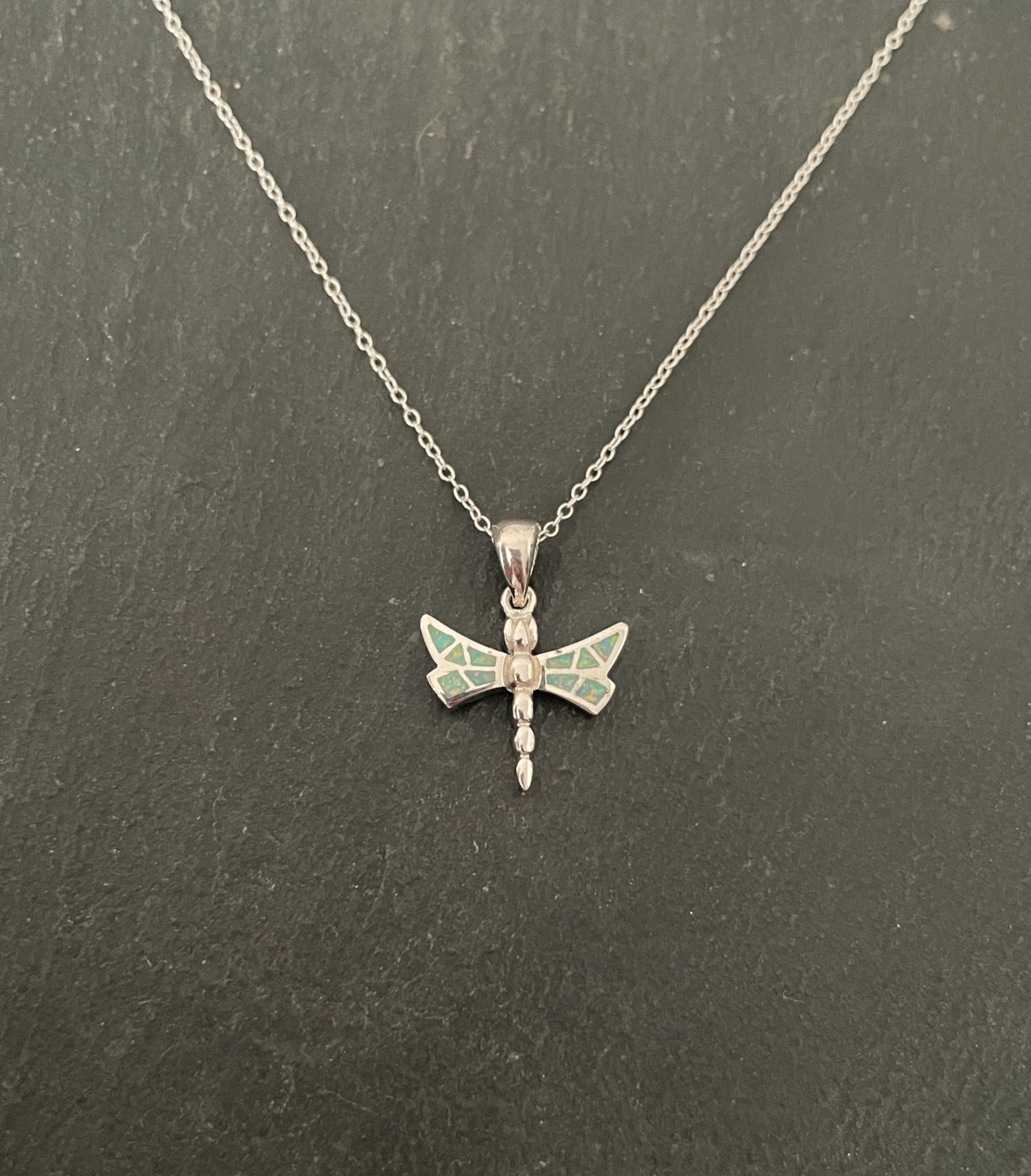Synthetic Opal Dragonfly Pendant image 0