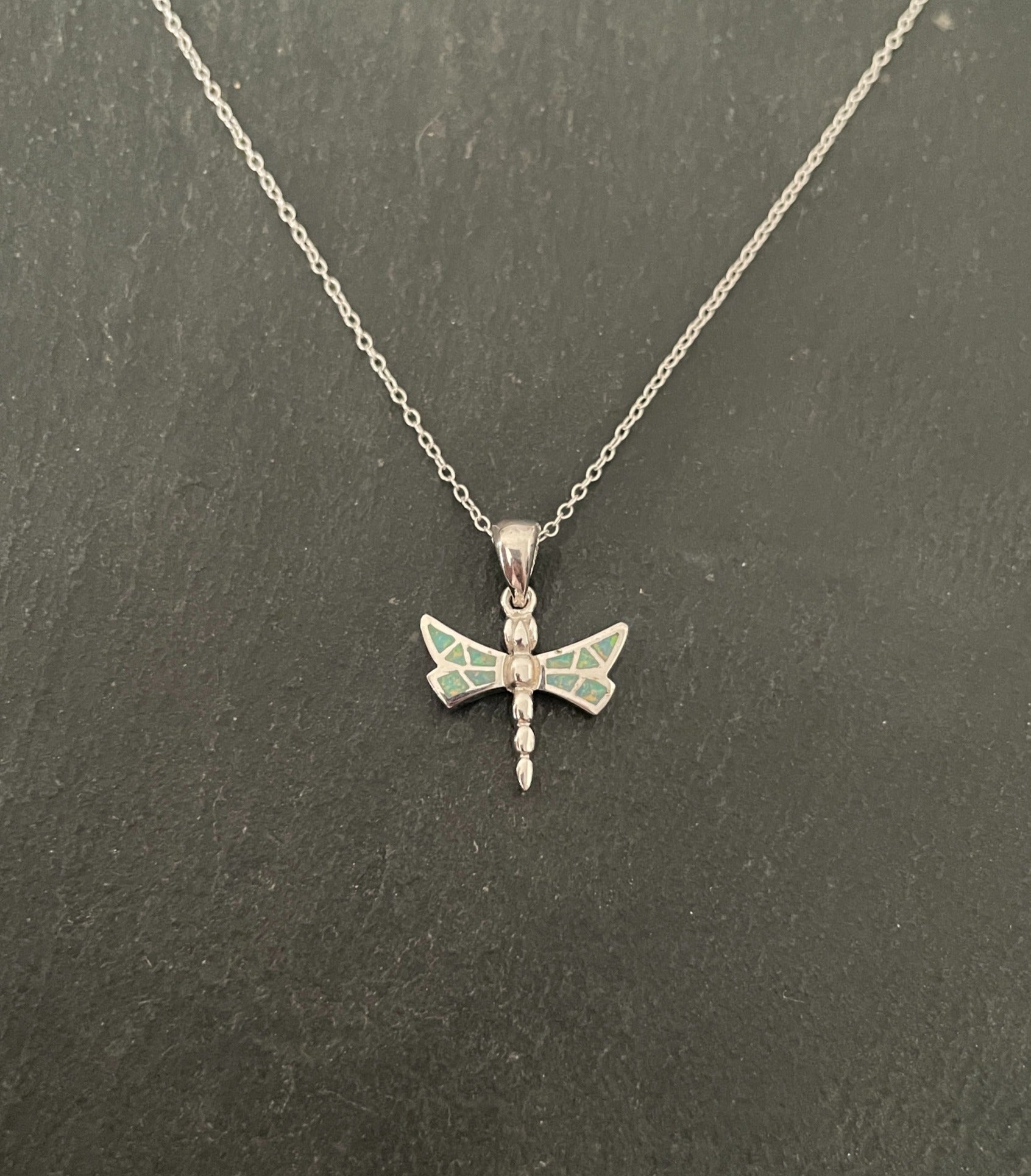 Synthetic Opal Dragonfly Pendant image 0