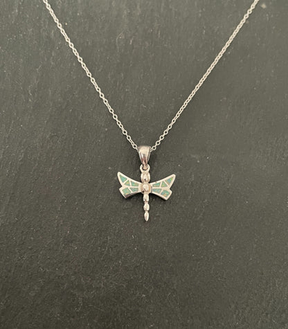 Synthetic Opal Dragonfly Pendant image 0