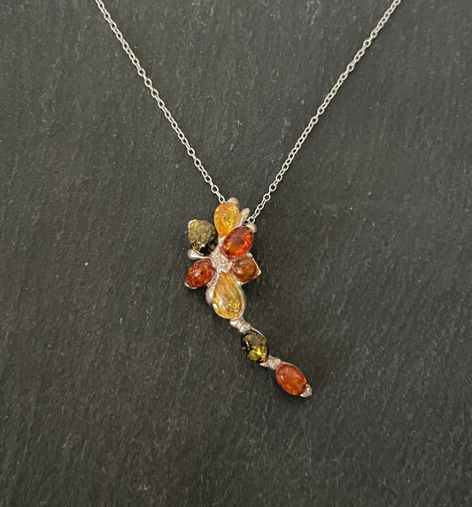 Amber and Silver Pendant image 0