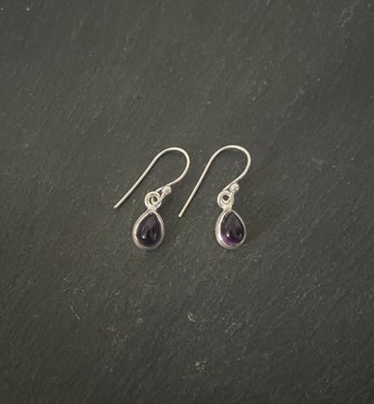 Teardrop Amethyst Drop Earrings image 0