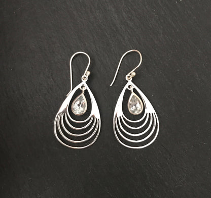 Blue Topaz and Silver Earrings image 0