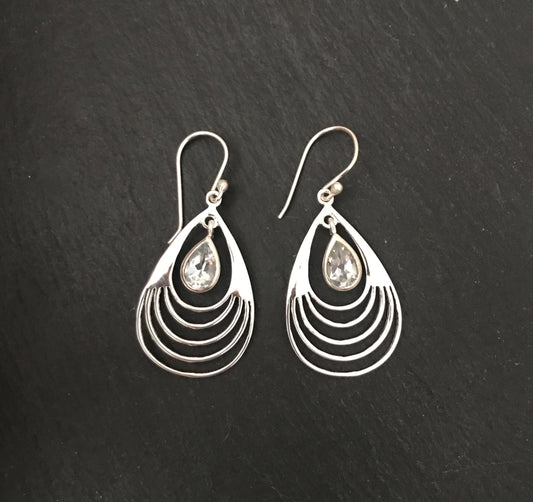Blue Topaz and Silver Earrings image 0