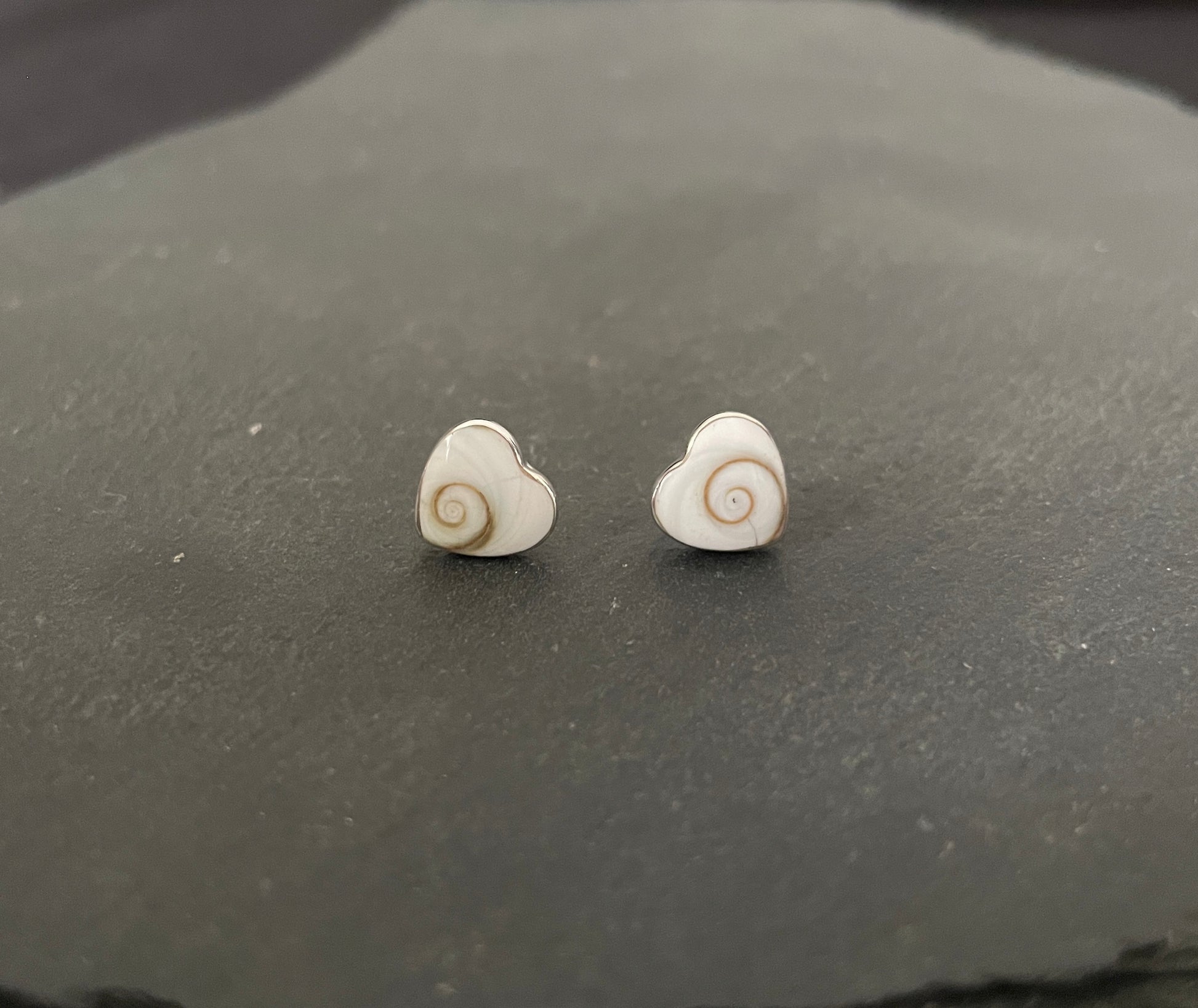 Shiva Shell Heart Stud Earrings image 0