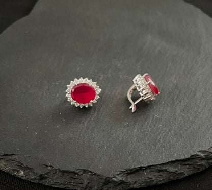 Ruby and Cubic Zirconia Studs image 1