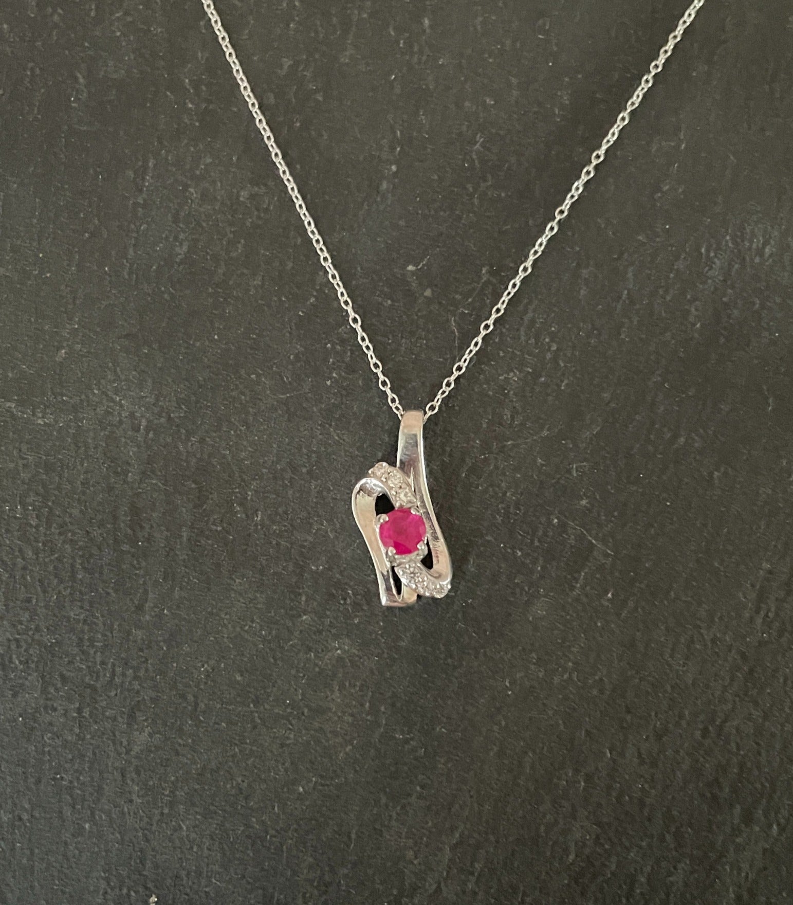 Ruby and Cubic Zirconia Pendant image 0