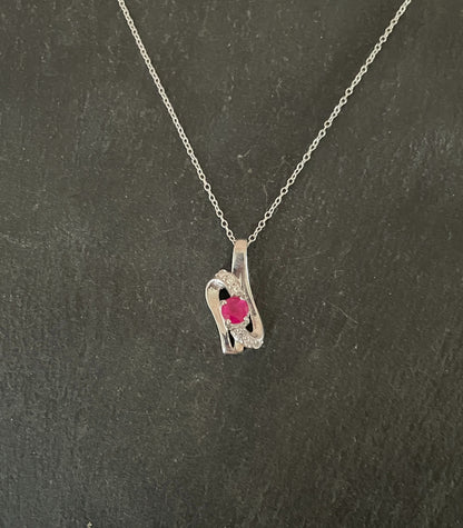 Ruby and Cubic Zirconia Pendant image 0