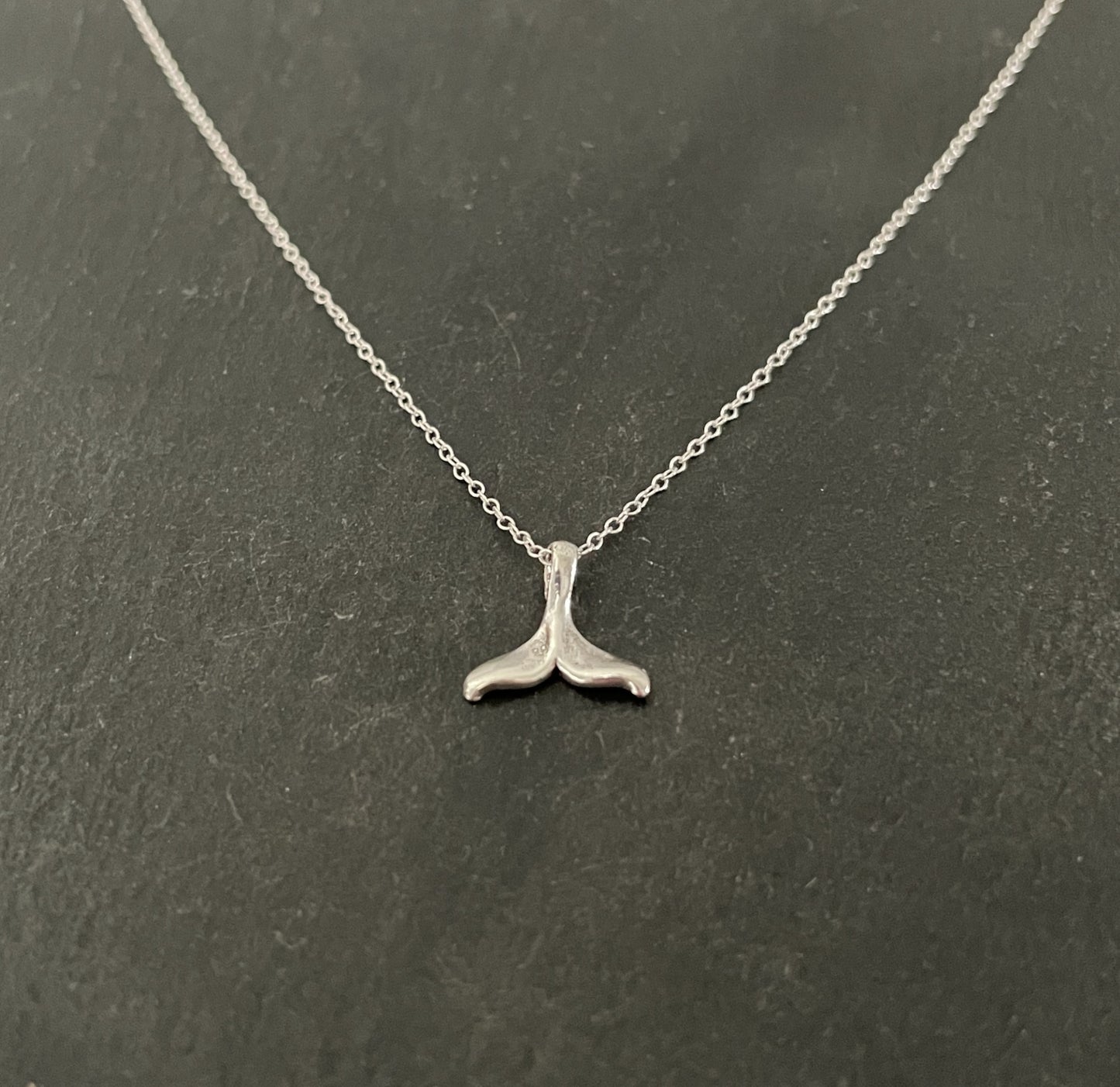 Silver Whale Tail Pendant image 1