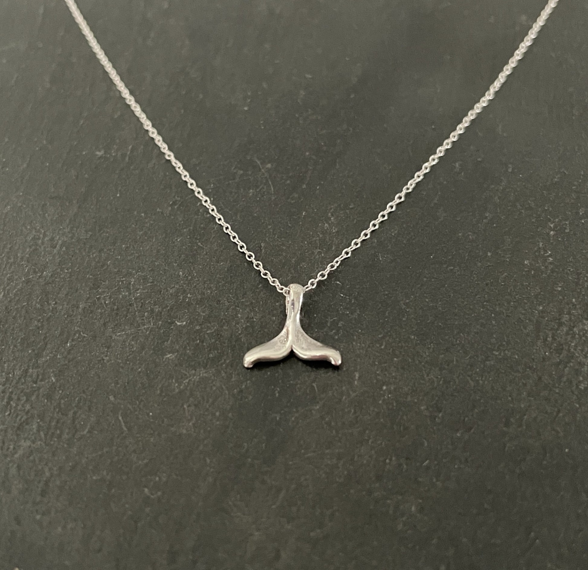 Silver Whale Tail Pendant image 1