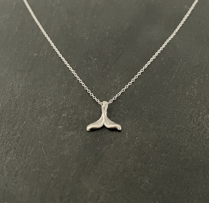 Silver Whale Tail Pendant image 1
