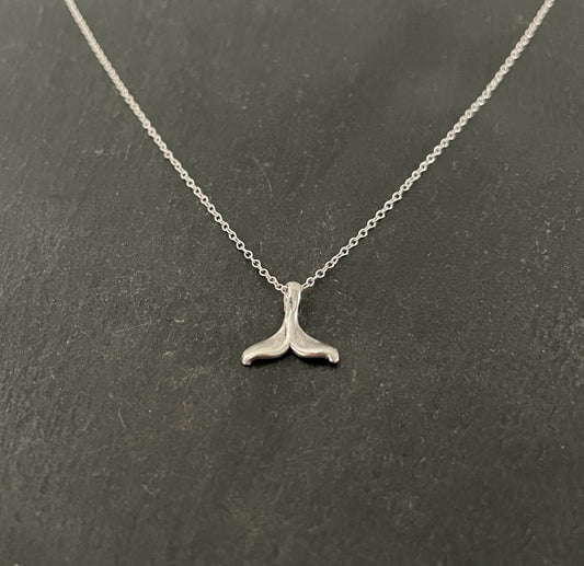 Silver Whale Tail Pendant image 1
