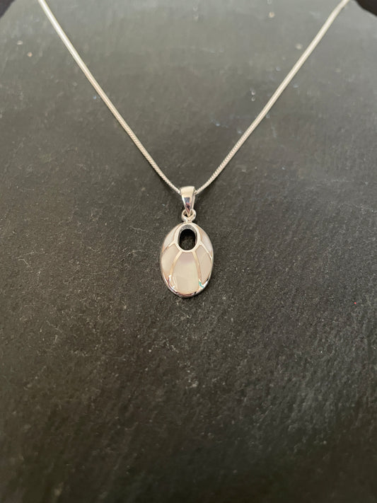 Mother of Pearl and Silver Pendant image 1