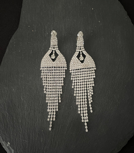 Bling Drop Clip On Earrings image 0