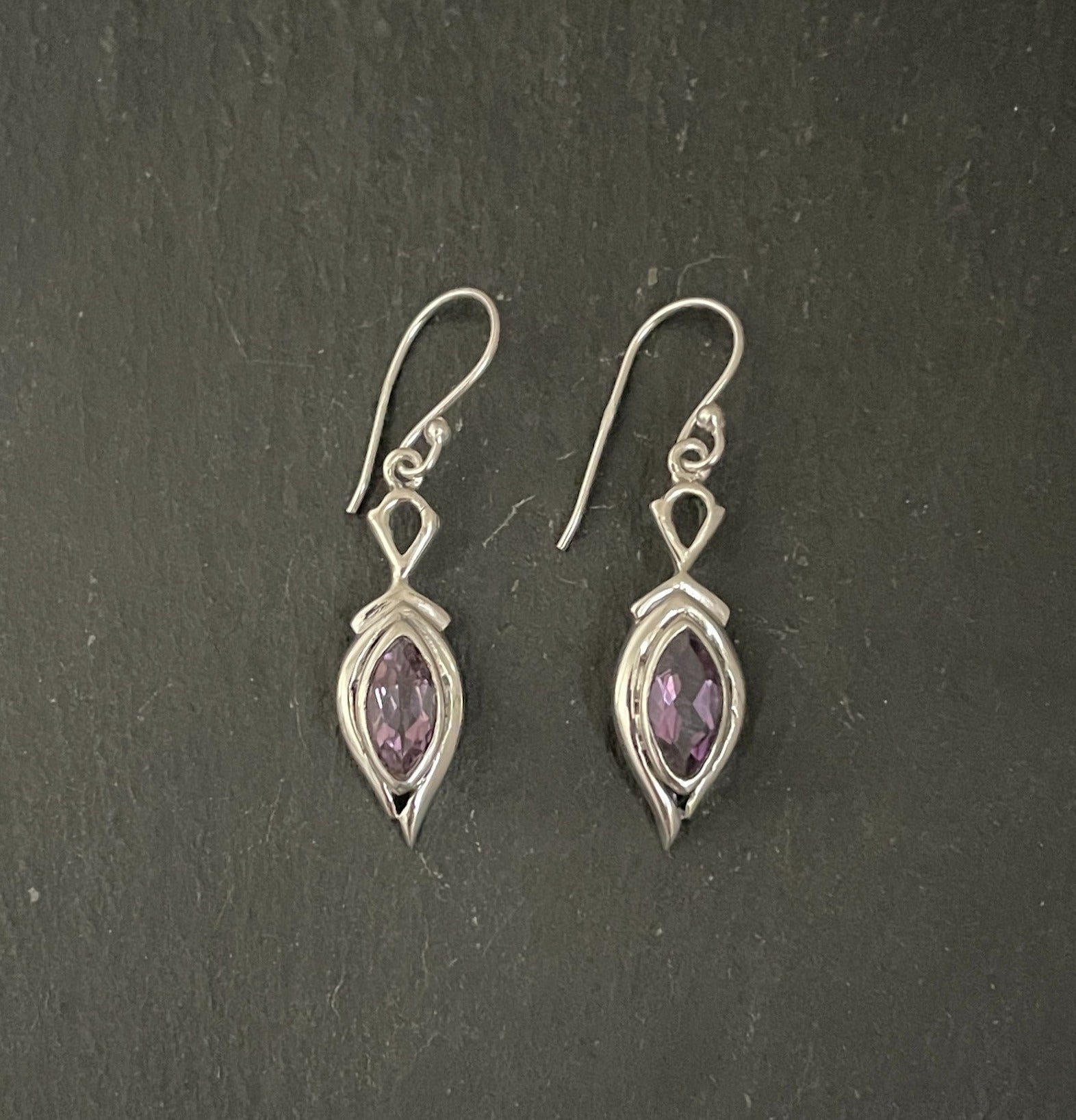 Amethyst and Silver Earrings image 0
