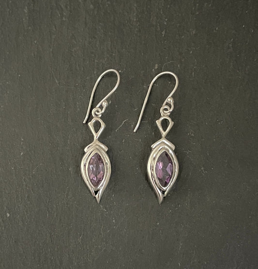 Amethyst and Silver Earrings image 0