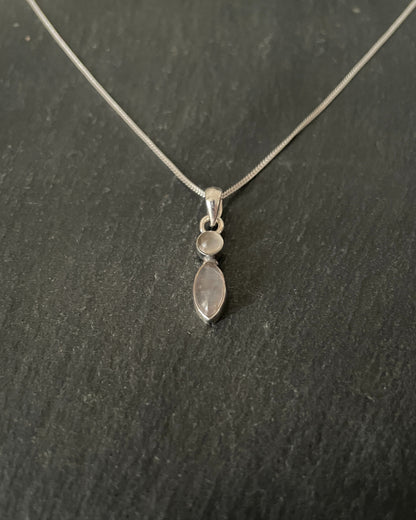 Rose Quartz and Silver Pendant image 1
