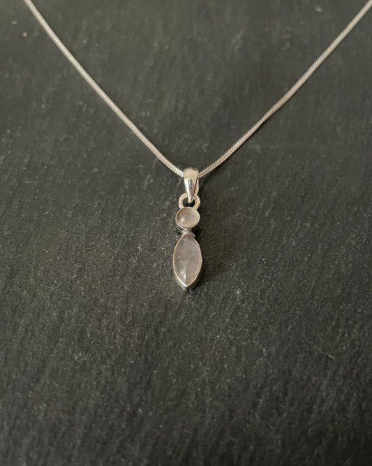 Rose Quartz and Silver Pendant image 1