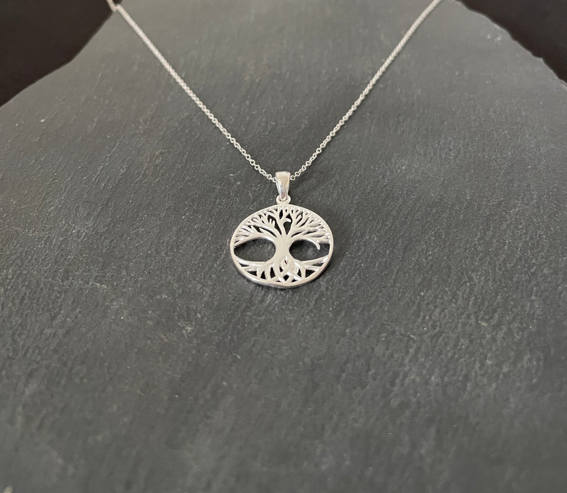 Round Silver Tree of Life Pendant image 1