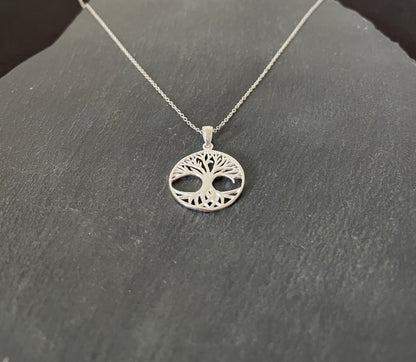 Round Silver Tree of Life Pendant image 1