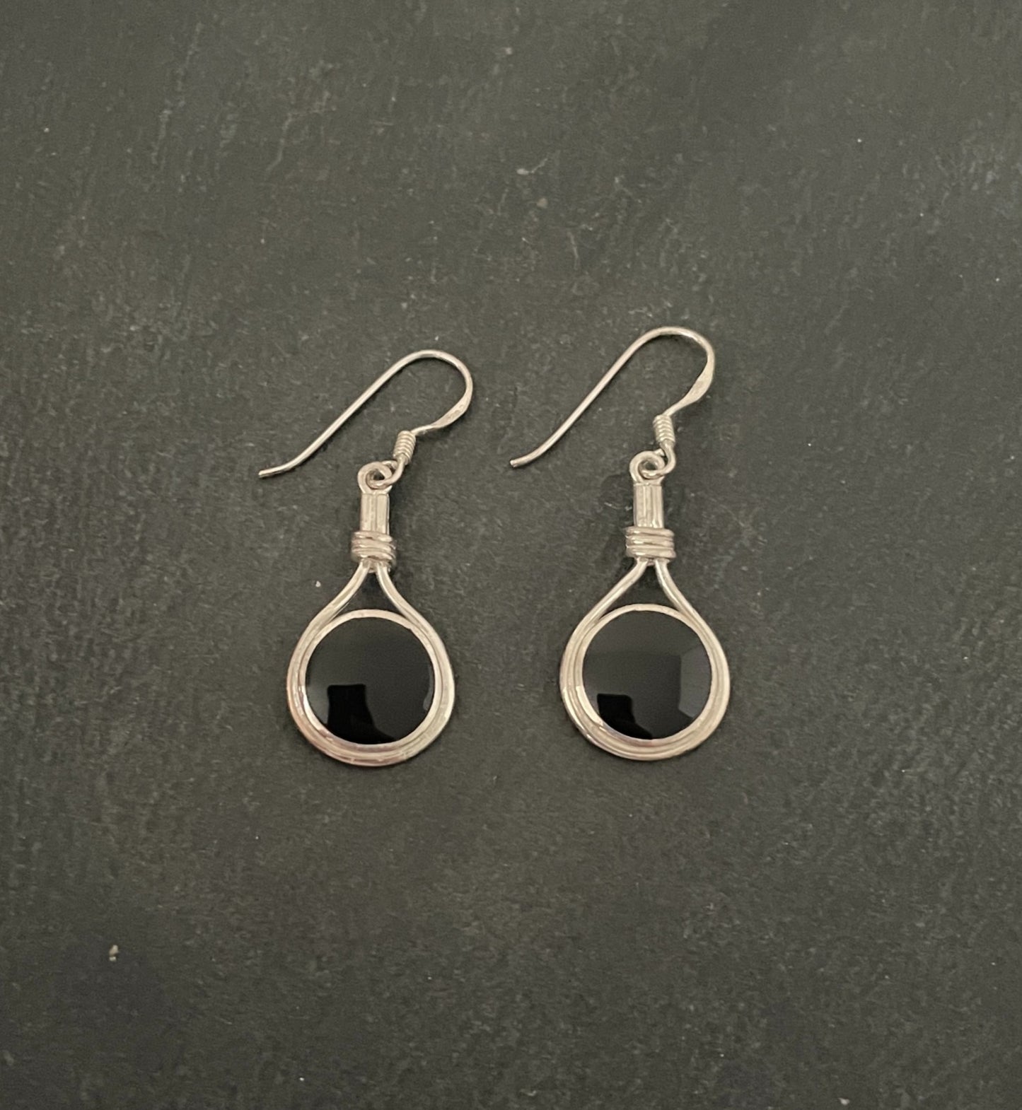 Black Onyx and Silver Earrings image 0