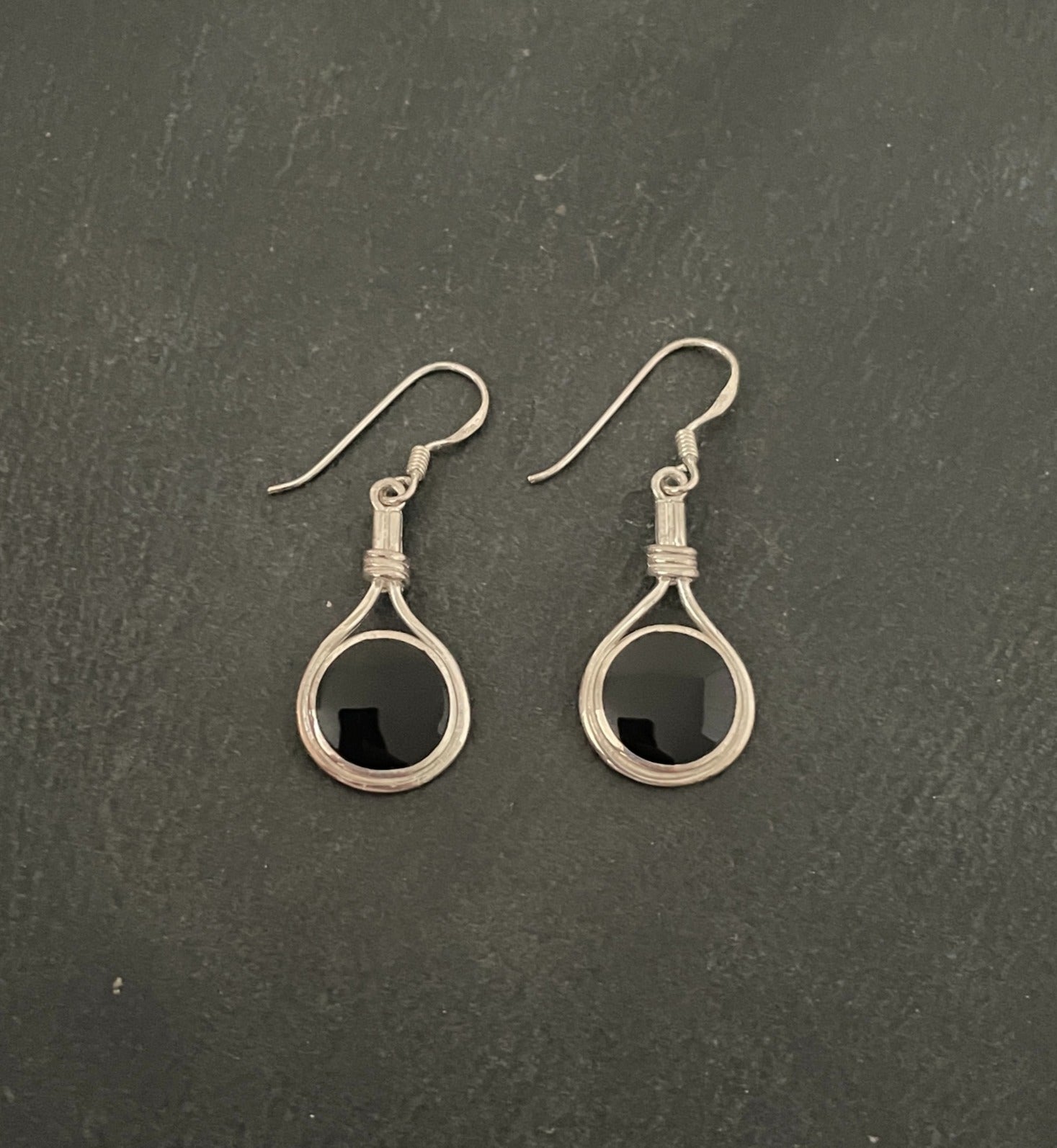 Black Onyx and Silver Earrings image 0