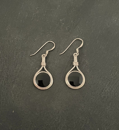 Black Onyx and Silver Earrings image 0