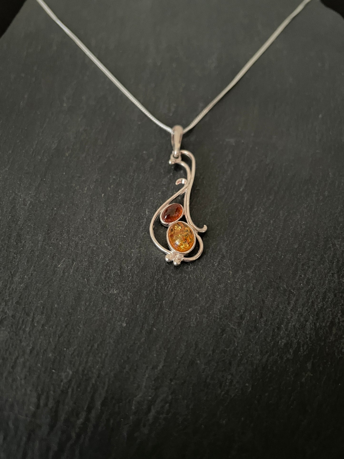 Amber and Silver Pendant image 1