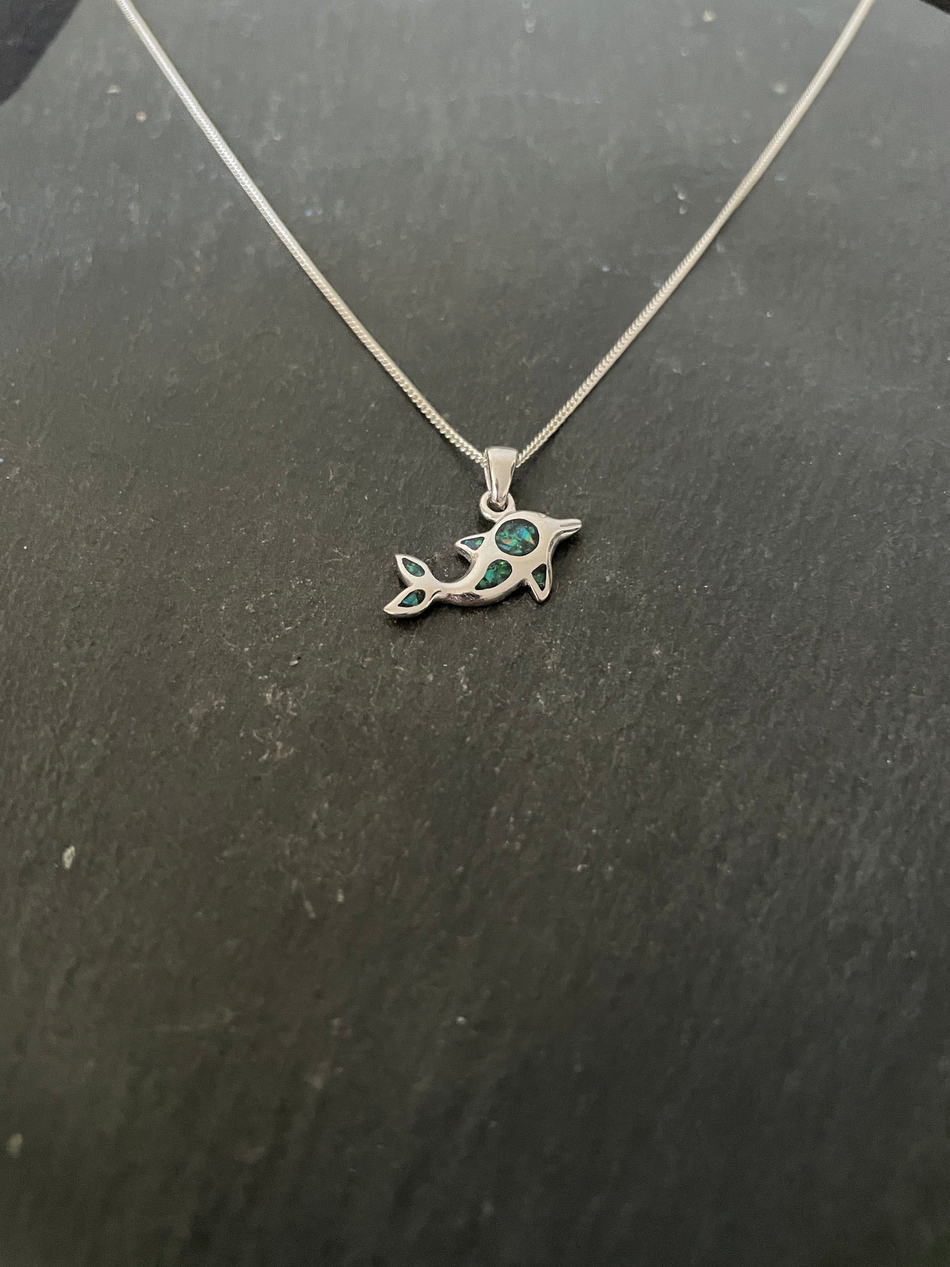 Synthetic Opal Dolphin Pendant image 1