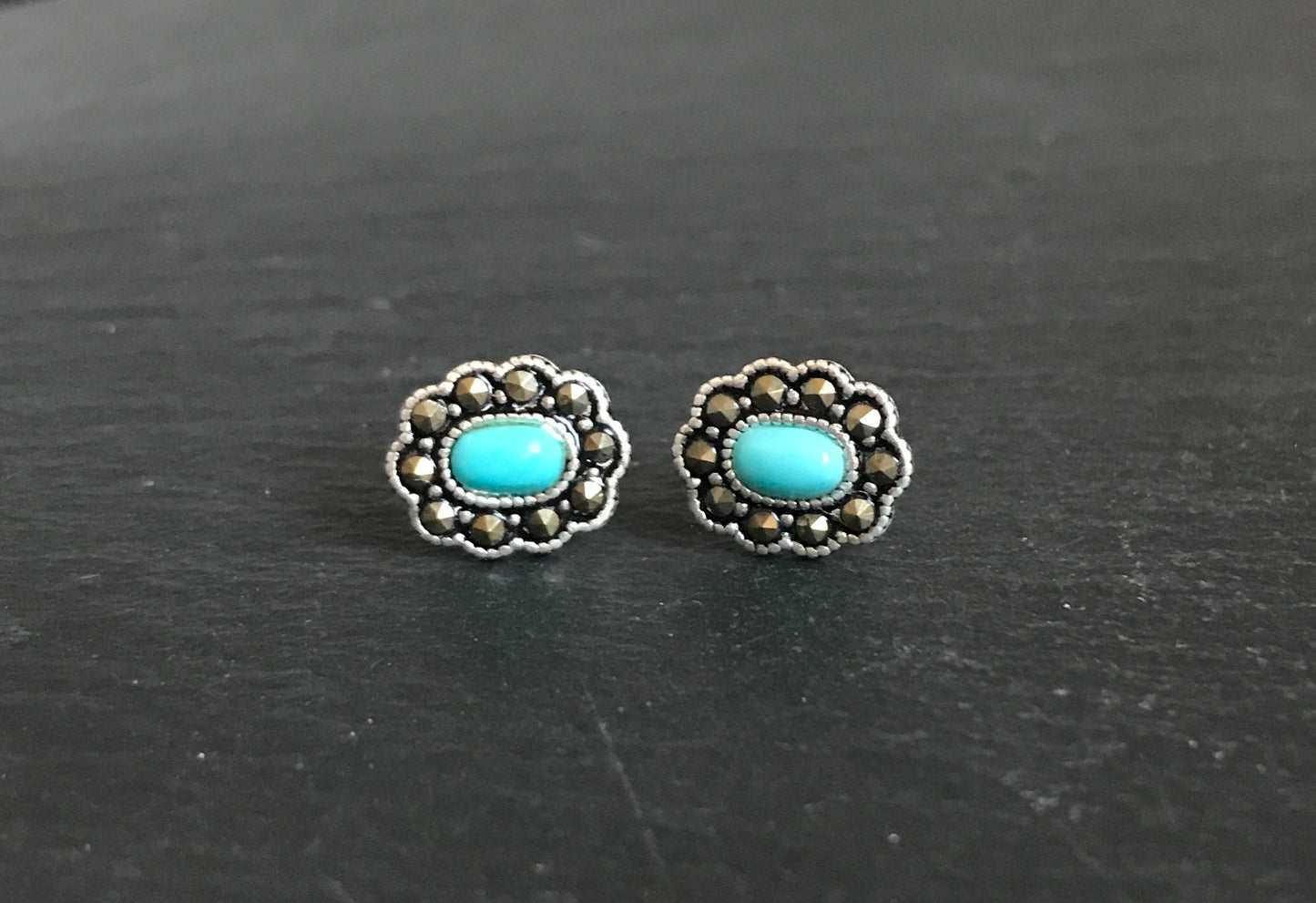 Marcasite Oval Studs image 0