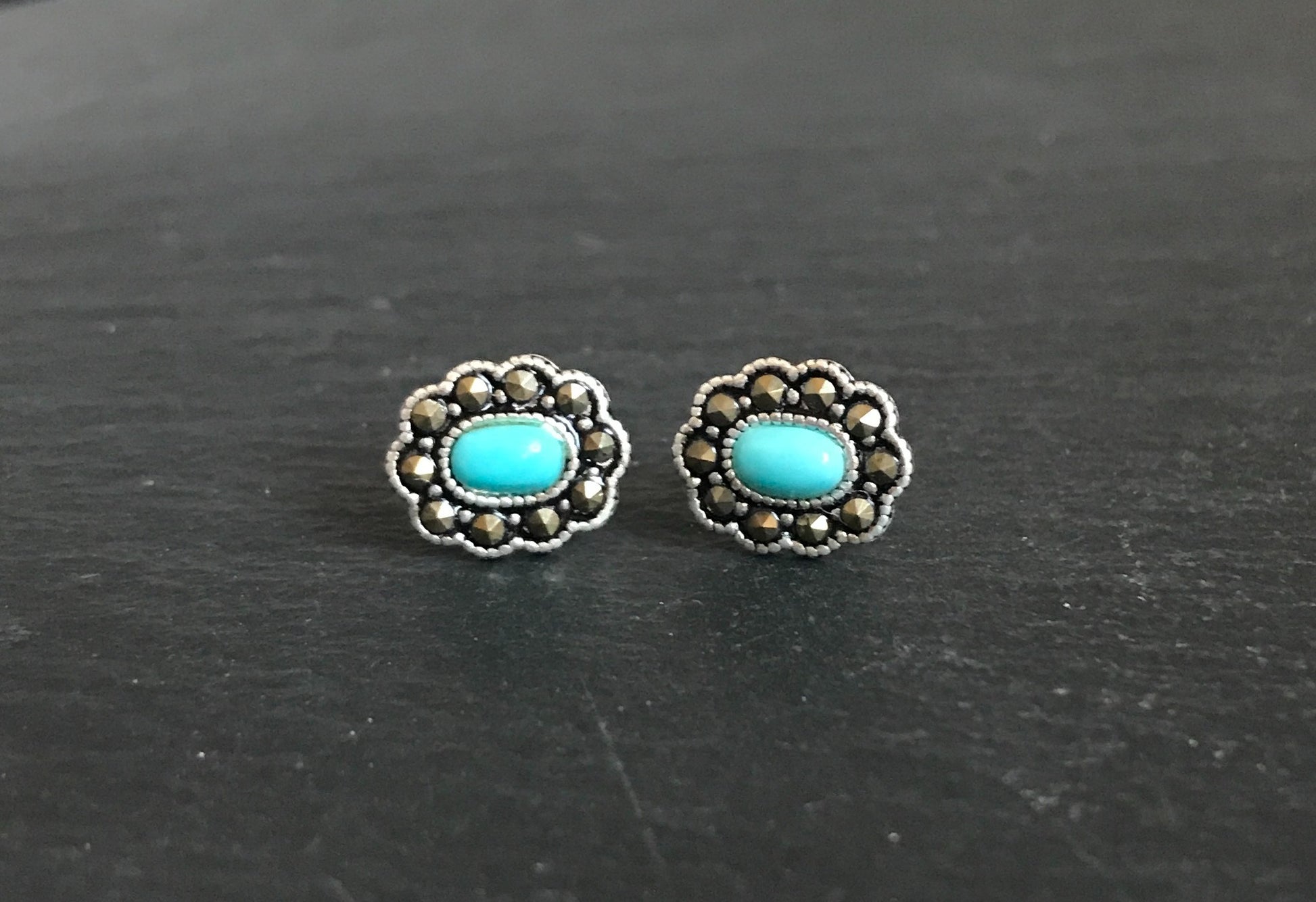 Marcasite Oval Studs image 0