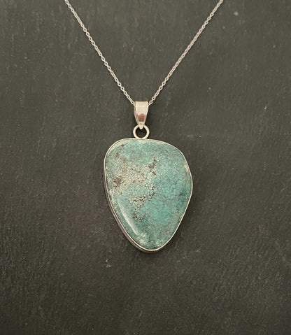 Turquoise and Silver Pendant image 0