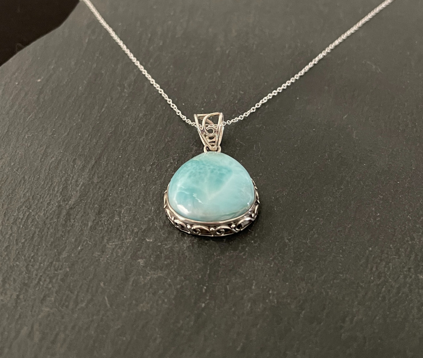 Larimar and Silver Pendant image 1