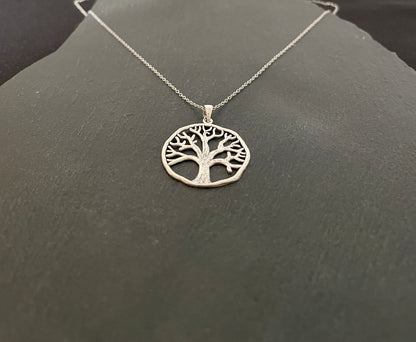 Round Silver Tree of Life Pendant image 1